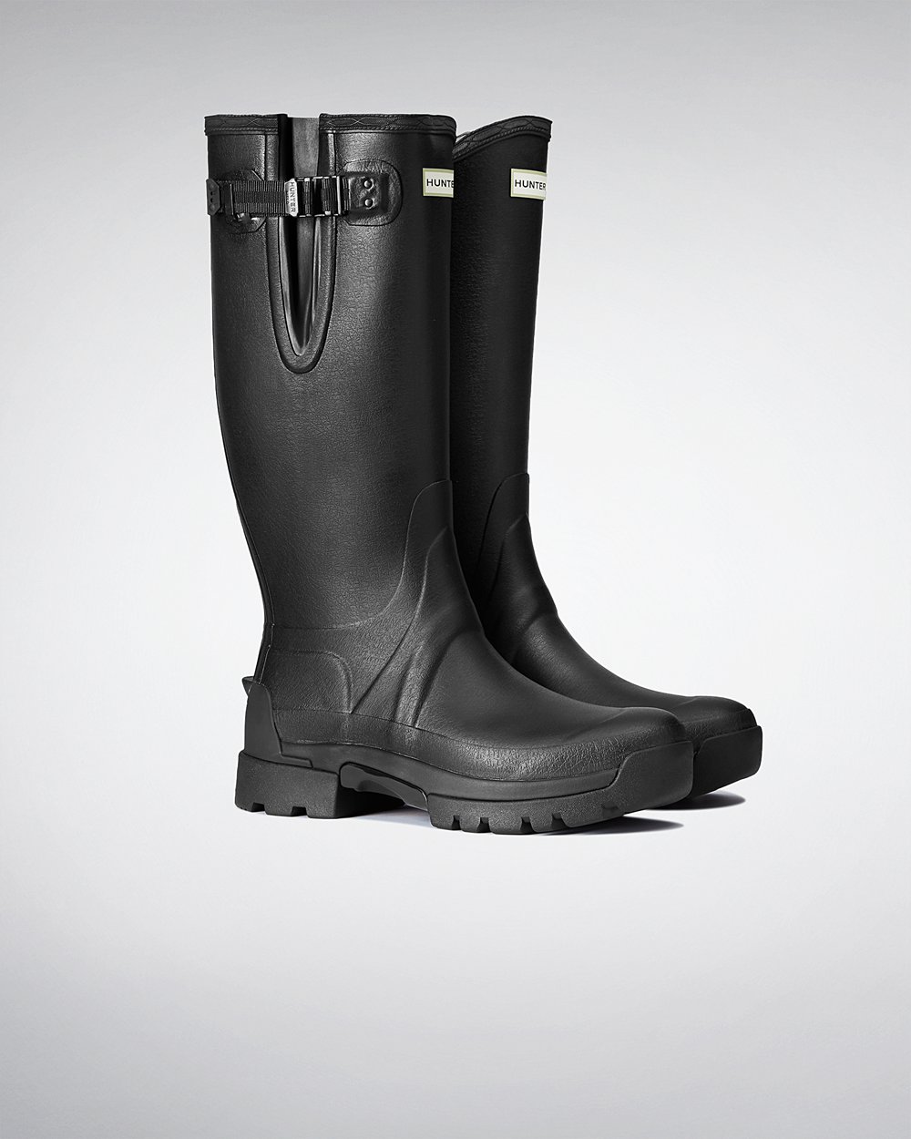 Men Hunter Balmoral Adjustable 3Mm Neoprene | Tall Rain Boots Black | NZ-28967-VPET